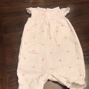 Pink Polka Dot Cap Sleeve One-Piece!